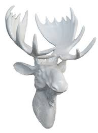 White Moose Head Wall Decor 25923 1
