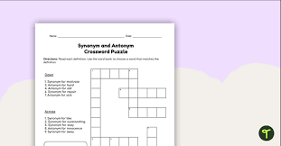 synonym and antonym crossword puzzle