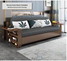 wood sofa bed foldable multifunctional