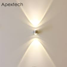 Us 6 32 31 Off Apextech Convex Lens Led Wall Lamp 2head Aluminum Wall Mounted Bedroom Night Lights Indoor Ambient Lighting For Hotel Corridor In Led