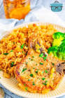 baked pork chops with vegetable rice