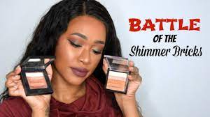 shimmer brick comparison makeup