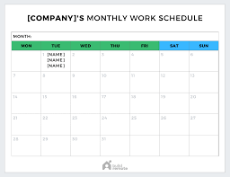 the work schedule template library 37
