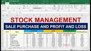 purchase stock manage in excel