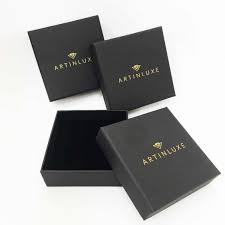 matte black paper jewelry box with logo