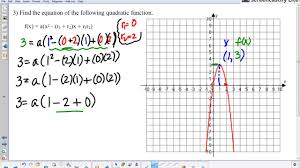 Transformations of quadratic function notes. Writing A Quadratic Function From A Graph Example 3 From 1 07 Review Worksheet Youtube
