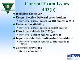 Irs Exams Of 403 B 457 Plans Ppt Video Online Download