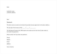 Lease Termination Notice Sample Notice Of Lease Termination Letter