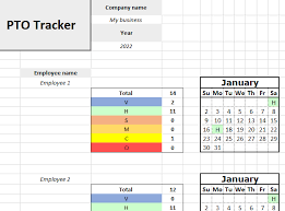 pto tracker excel templates 4