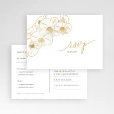 Carton Réponse Mariage Orchidées dorées | Echantillon offert