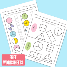 first grade fractions worksheets easy
