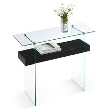 Ivinta Narrow Glass Console Table With