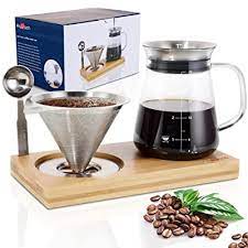 Special features range from programmable settings — so it starts. Buy Aquach Pour Over Coffee Maker Set With Extra Large Coffee Dripper 28 Oz Glass Carafe Stainlesss Steel Coffee Scoop And Bamboo Storage Tray Unique Set For Home Or Office Online In