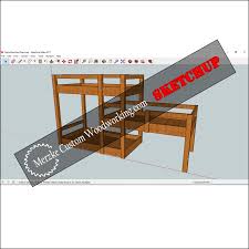 triple bunk bed plan with sketchup file
