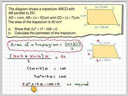 Quadratic Equation Using A Trapezium