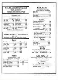 menu for choo choo bbq east ridge in