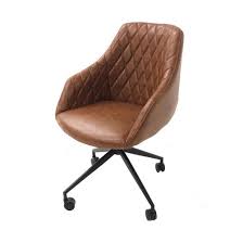 Stocked in antique black, brown and grey faux leather. Vintage Style Retro Tan Brown Black Leather Office Chair High Back