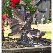 resin kneeling fairy garden sculpture