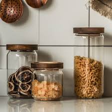 Glass Storage Containers With Acacia