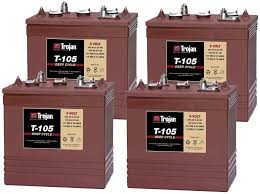 Set of Four x 6V T105 Trojan Batteries - Alpha Batteries