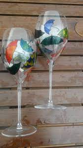 Umbrella Hand Painted Wine Glasses Set