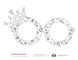 Culture and tradition coloring pages. Pretty Princess Glasses Coloring Page Eye Power Kids Wear