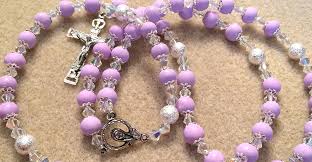 rosary beads made from funeral flowers