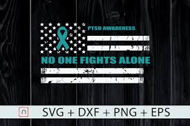 ptsd awareness teal ribbon us flag by