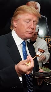 Image result for trump eating steak pics