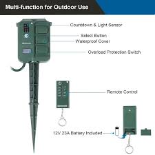 outdoor power stake timer photocell