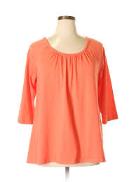 Details About Woman Within Women Orange 3 4 Sleeve T Shirt 14