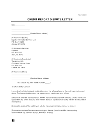 free credit report dispute letter