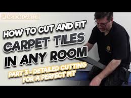 how to cut and fit carpet tiles in an