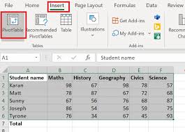 pivot table and pivot chart in excel