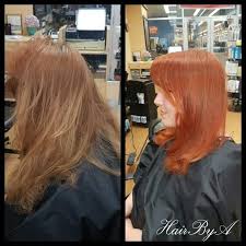 Red Copper Hair Before And After Formula Used Matrix