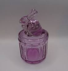 Antique Purple Glass Rabbit Vanity