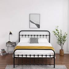 Single Layer Black Queen Iron Bed Frame