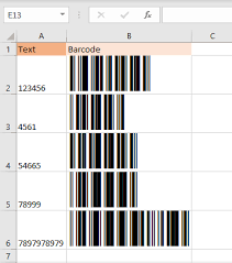 generate barcodes in excel