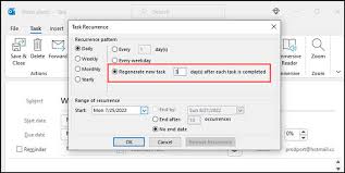 regenerative tasks in microsoft outlook