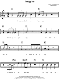 Guitar, piano/keyboard, vocal sheet music book by john lennon : John Lennon Imagine Sheet Music For Beginners In C Major Download Print Sku Mn0130221