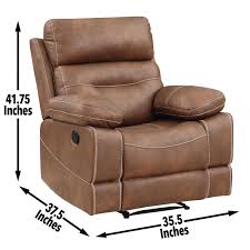 rudger manual recliner chair brown