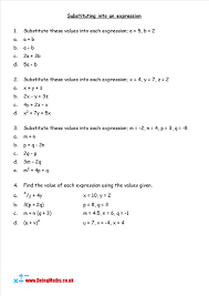 substitution free worksheets