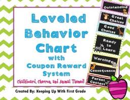 Chevron Chalkboard Behavior Chart With Coupon Rewards
