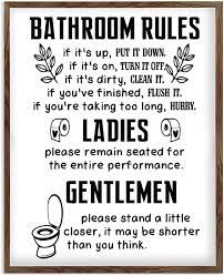 Elvoes Funny Bathroom Rules Sign