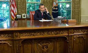 The desk was crafted from the english oak timbers of the british exploration ship called resolute, so that's where its name came from. Oval Office Desks Resolute Desk