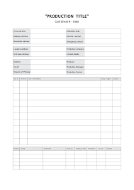 39 simple call sheet templates free