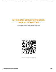 kitchenaid mixer instruction manual