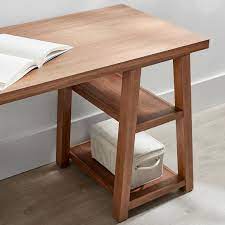 Diy wood study desk, diy wood student desk, diy wood steel desk, diy wooden student desk, diy simple modern writing desk: Customize It Simple Trestle Desk Pottery Barn Teen