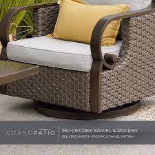 4 Piece Wicker Patio Set With Swivel