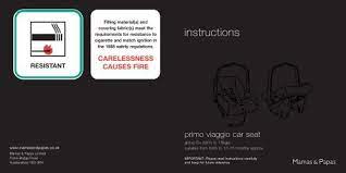 Primo Viaggio Car Seat Instructions